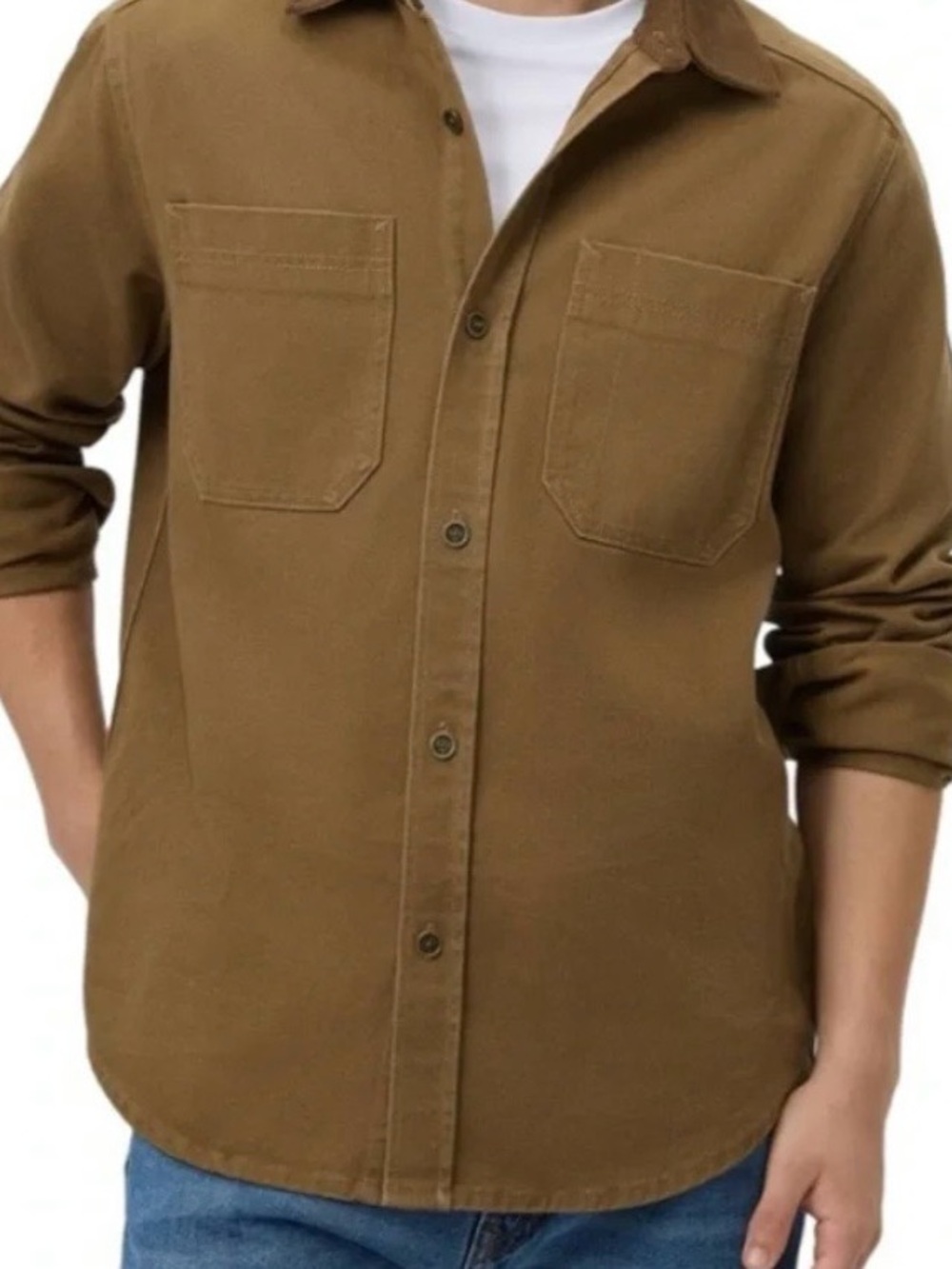 NWT Frye Brown 100% Heavyweight Cotton Barn Chore Ranch Shirt/Shacket Size S